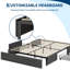 Structure de lit grand avec 3 tiroirs de rangement gris foncé, plateforme