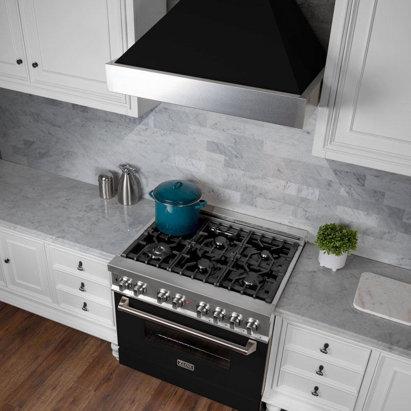 48" Fingerprint Resistant Stainless Steel Range Hood with Fingerprint Resistant Shell (8654SN-48), Black Matte