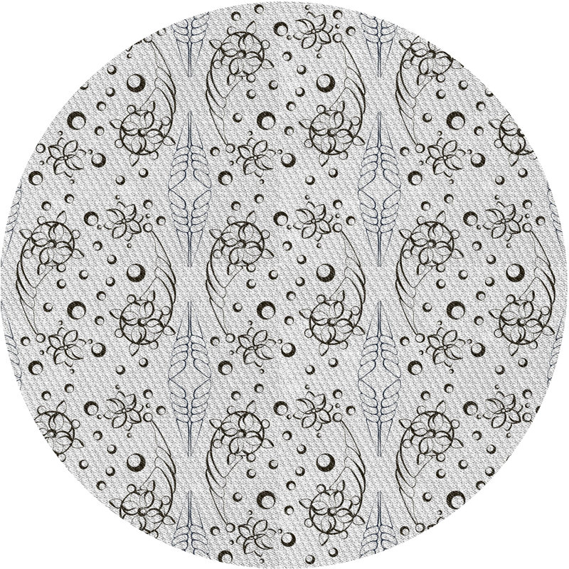 Noir Tapis décoratif, Rond 6 pi