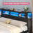 Corner Bed Frame With Bookcase Storage & Rgb Lights, Charging Station, Metal Daybed With 3 Drawers & 2 Open Cubbies, For  Small Space-128836724-117562243