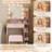Jaseria Makeup Vanity Set with LED Lighted Mirror & Power Outlet, Vanity Table with 6 Storage Shelves for Bedroom-1580080367