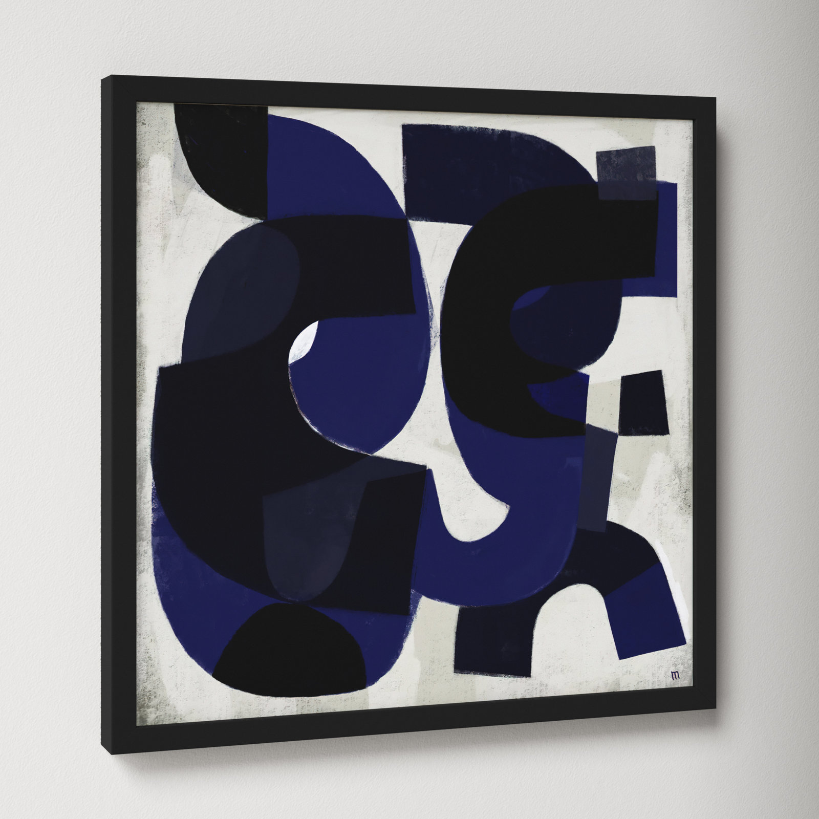 Kind Of Blue by StudioM, Black Framed Paper, 16" H x 16" W x 1.25" D