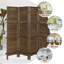 Paravent 4 panneaux avec tablettes Ecomex, brun