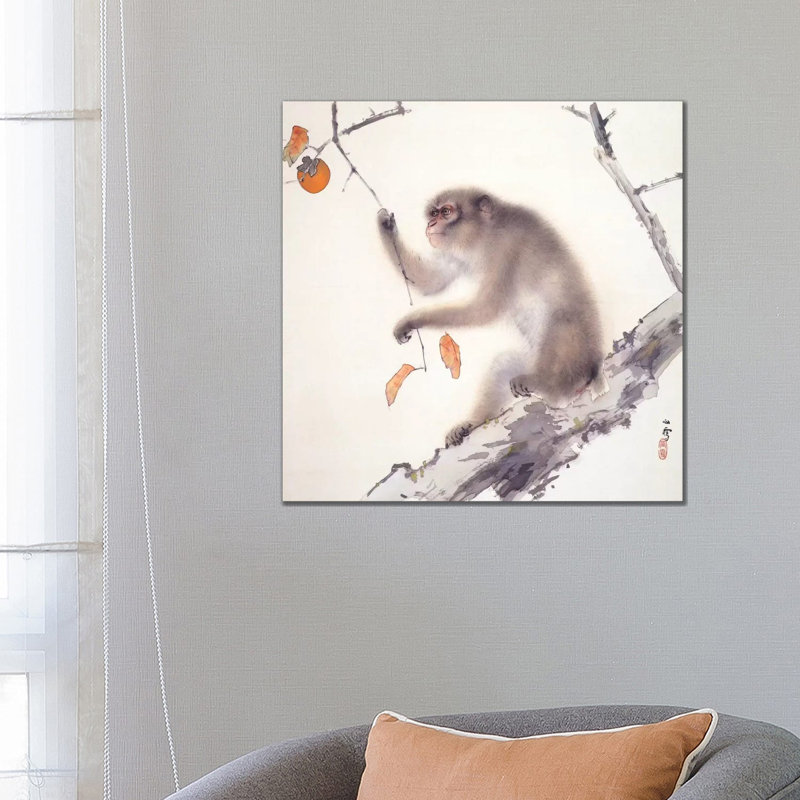 Monkey by Hashimoto Kansetsu - Wrapped Canvas Print, 66.04 cm H x 66.04 cm W x 3.175 cm D