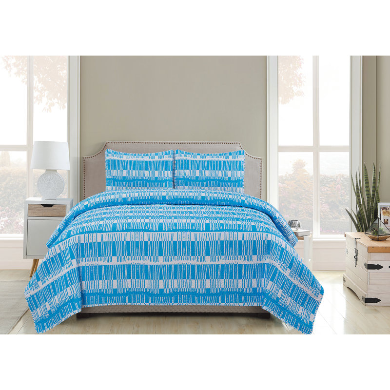 Rachel Polyester Percale Quilt, King Quilt + 2 Shams
