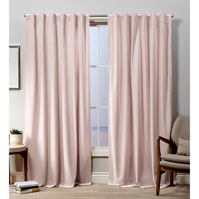 Panneau de rideau obscurcissant en velours épais et épais, 52 po x 84 po, Rosé