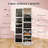 Lockable Jewelry Cabinet Mirror,360° Swivel Full-Length Mirror,With Storage Shelves-1406553426