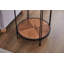 Table de bout moderne en bois avec plateau en verre et structure en métal-1171652530