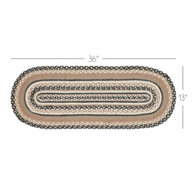 Sawyer Mill Charcoal Creme Jute Table Runner