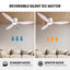 Ventilateur de plafond à profil bas à intensité variable de 42 po / 52 po avec lumières DEL et télécommande Jamarreon-2051639388-2035767989