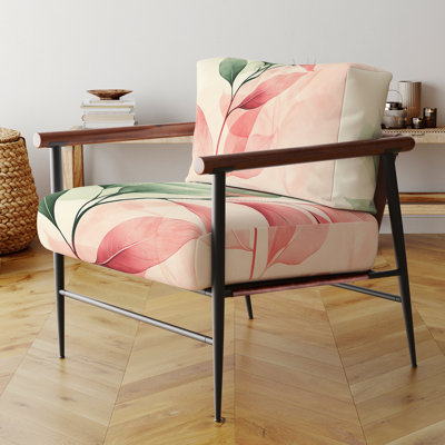 Abstract Botanicals Accent Chair - Blush Botanical Leaves In Spring II Side Chair