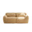 Canapé modulaire kaki clair à 2 places modulaire, canapé nuage moelleux en tissu moelleux avec coussins décoratifs, aucun assemblage requis