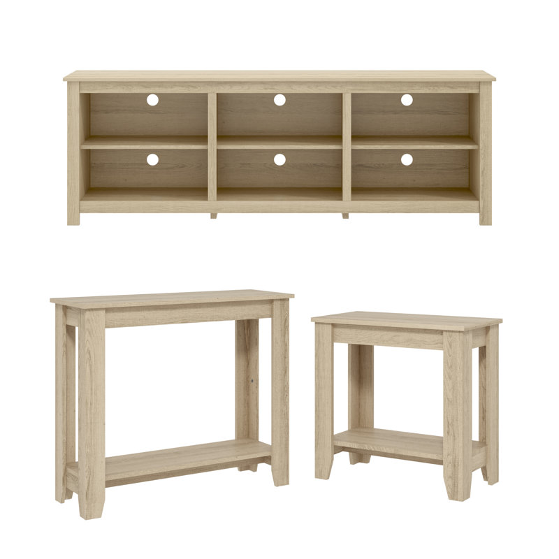 Fredrick Farmhouse Coordinated Living Room 3 Piece Furniture Set, Oslo Oak