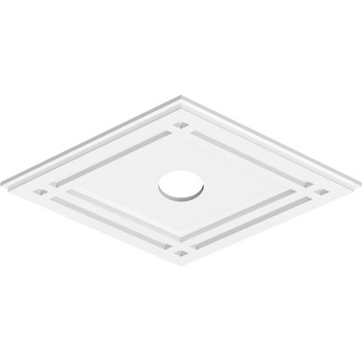 Diamond Architectural Grade PVC Contemporary Ceiling Medallion 3" Inside Diameter