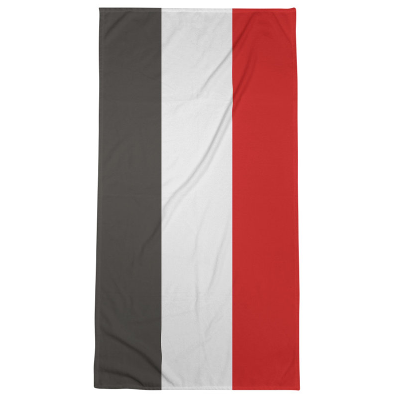 Cotton Blend Bath Towel, Gray/Red