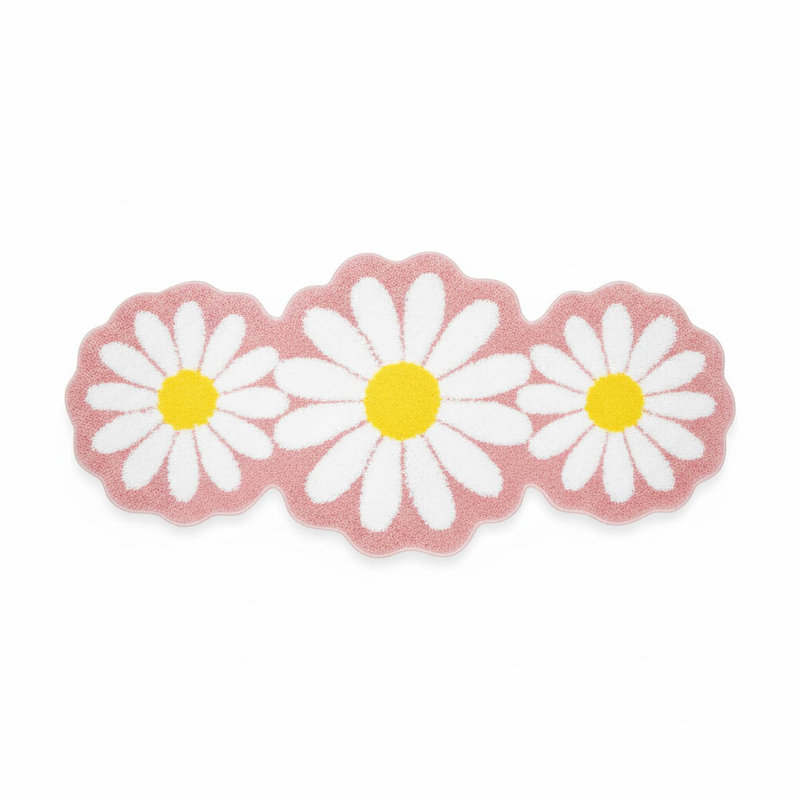 Microfiber Non-Slip Bath Mat, Pink White