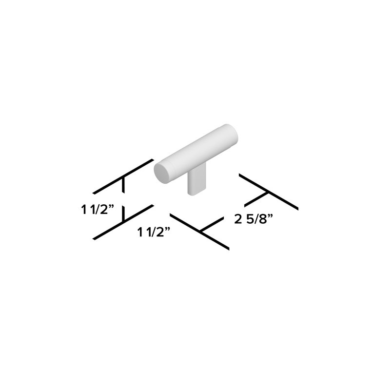 Modern Satin Nickel and Oil-Rubbed Bronze T-Handle Cabinet Knob