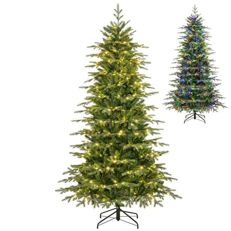 Arbre de Noël artificiel pré-éclairé avec lumières DEL multicolores, 7.5'