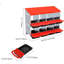 8-Hole Red Metal Chicken Nesting Box - 8 Compartments Egg Laying Box with Roll-Up Design Lid
