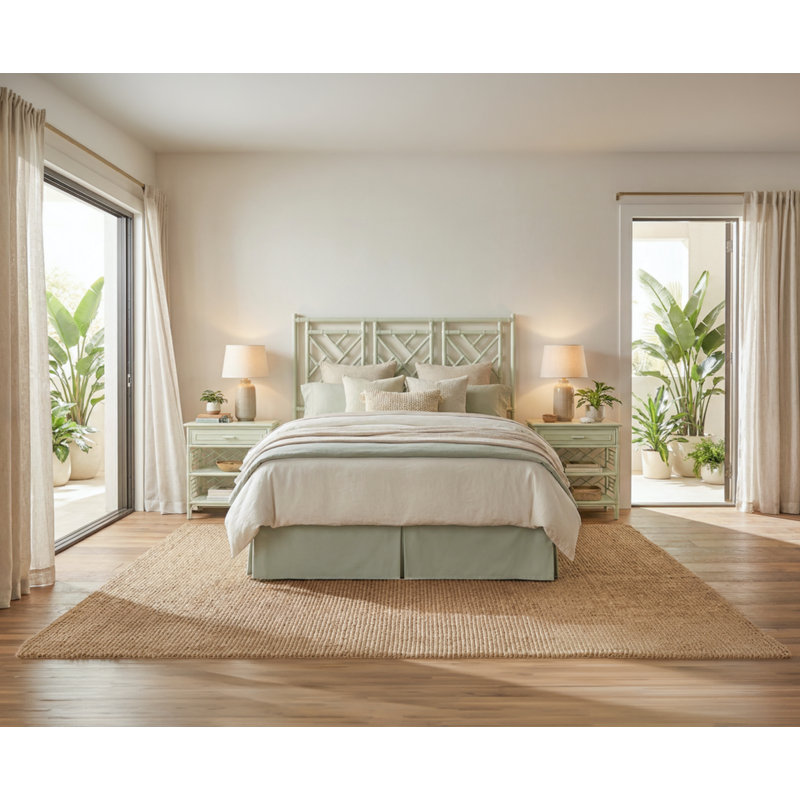 Chippendale Standard Bed, Queen, Celery Green
