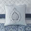 Collection d'édredon très grand lit, bleu, coussins de broderie, lavable à la machine, froissé