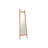70" Natural Solid Wood Leaning Geometric Framed Standing Mirror