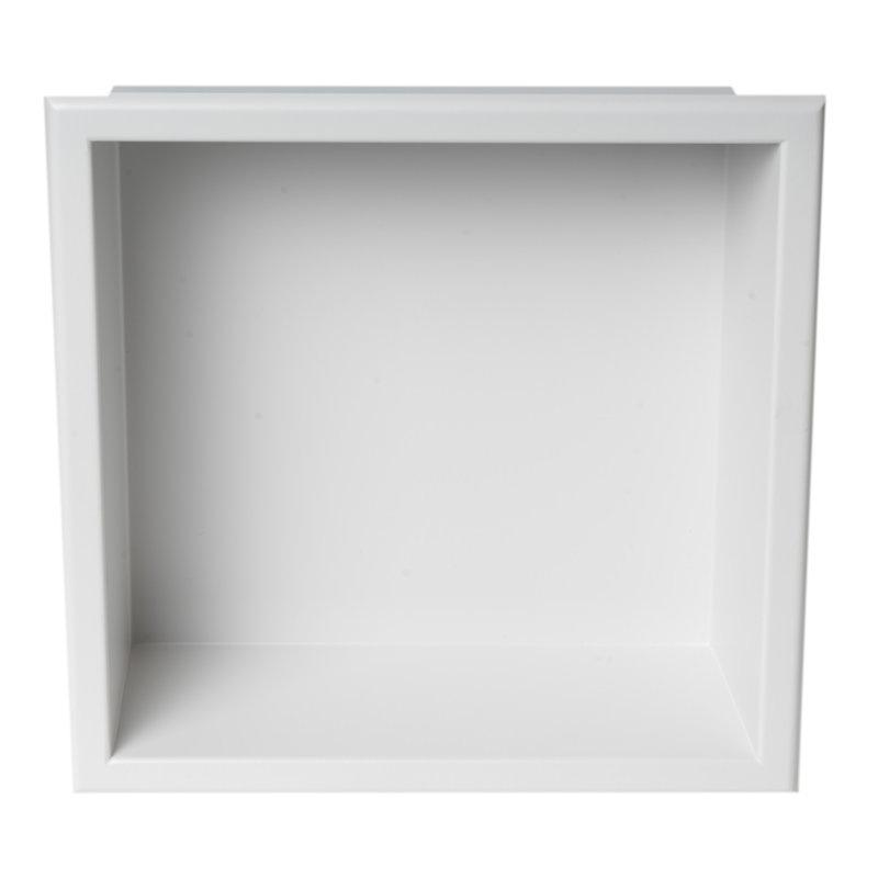 Tablette de douche adhésive en acier inoxydable, H 12 po x l 12 po x P 4 po, Blanc
