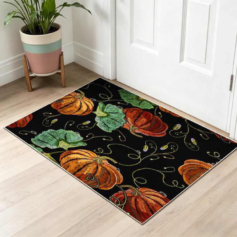 Tapis orange lavable à la machine orange, Rectangle 32" x 47"