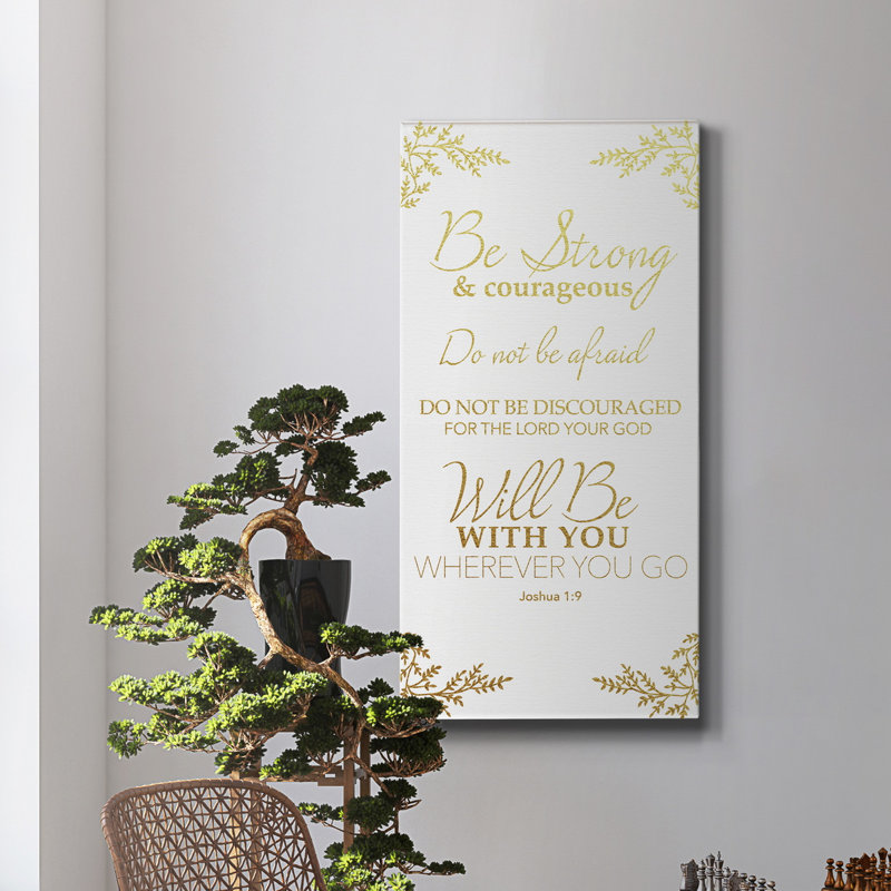 Joshua 1: 9 - Impression sur toile tendue, H 40 po x l 20 po x P 1 po