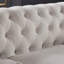 Canapé Chesterfield en tissu de lin beige