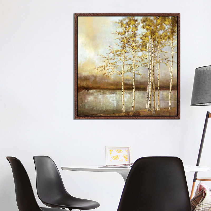 Swaying Together by Allison Pearce - Painting on Canvas, 93.98 cm H x 93.98 cm W, Classic Brown Wood Framed Canvas