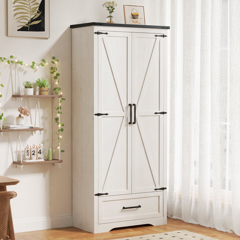 Armoire de cuisine 72 po Farmhouse, Blanc