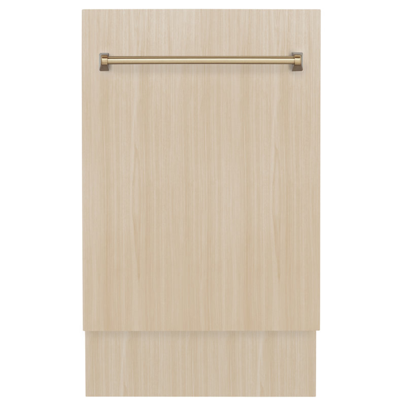 ZLINE Autograph Edition 18 in. Tallac Series 3rd Rack Top Control Dishwasher in Custom Panel Ready, 51dBa, Champagne Bronze