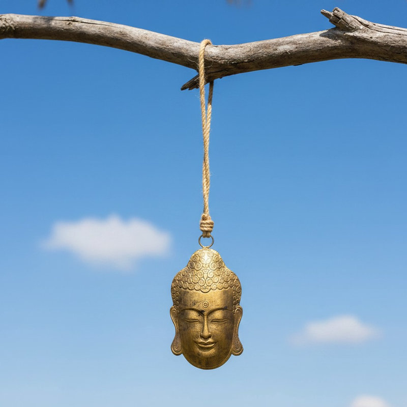 Cloche de Bouddha en or bruni