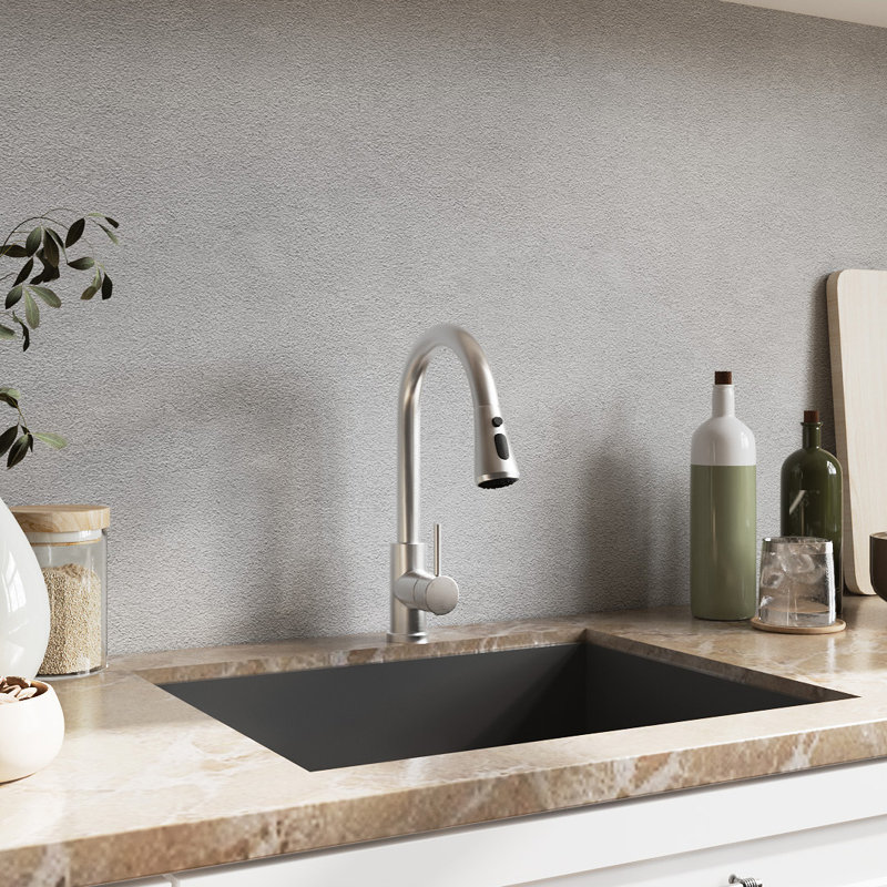 Belfry Kitchen Pull Out Touchless Kitchen Faucet, Silver