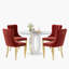 Ensemble de table de salle à manger haute brillance ronde avec 4 chaises de salle à manger en velours-1212418342-1212418337