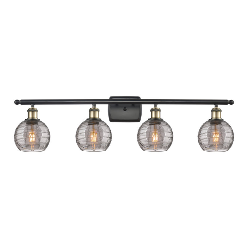4 - Light Dimmable Vanity Light, Black Antique Brass