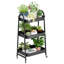 Chariot de cuisine à panier de fruits - Chariot de rangement à roulettes à 3 niveaux avec roulettes, panier de fruits et légumes avec plateau en bois, organisateur de cuisine utilitaire pour les fruits, les pommes de terre, l'oignon et le pain