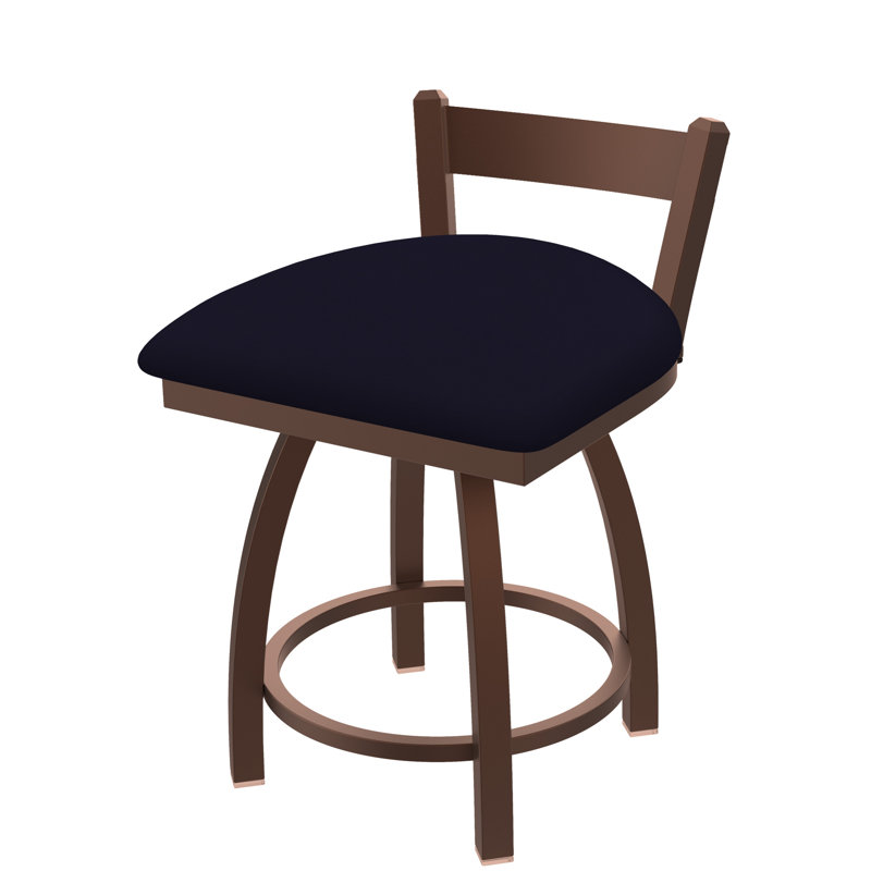 Tabouret de coiffeuse à dossier bas 18 po Catalina, Bronze, Vinyle - Crépuscule galop