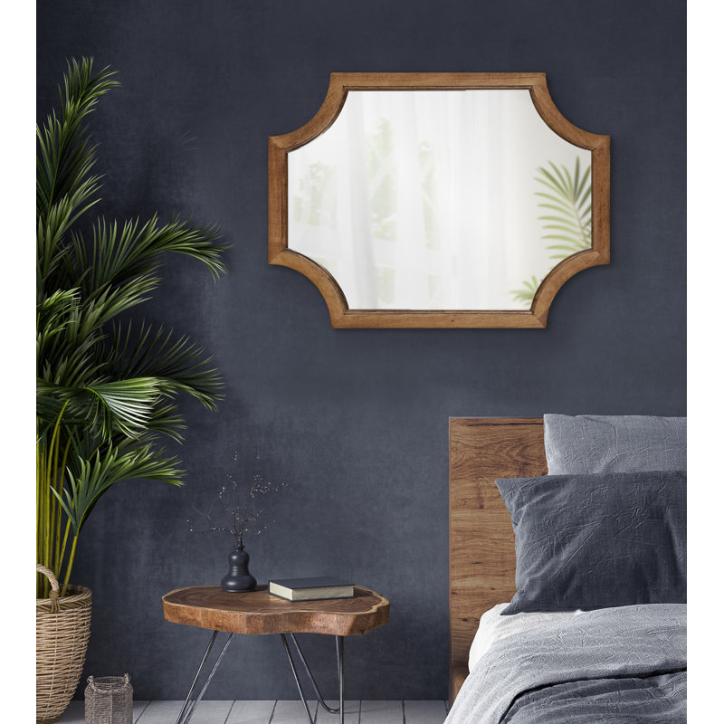 Miroir d'appoint Mertztown Glam, Brun rustique, 24 po x 18 po