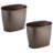 iDesign Small Oval Plastic Bathroom Trash Can - Set of 2 - Bronze