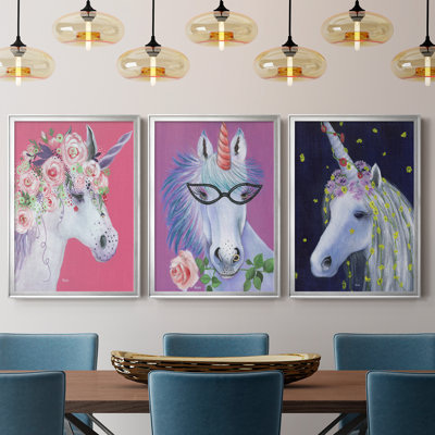 Unicorn II - ensemble de 3 reproductions d'art