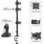 Dual Vertical Monitor Desk Mount