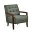 Chaise d'appoint de style moderne en cuir rembourré capitonné avec détail de meubles en bois 1pc-2077001084