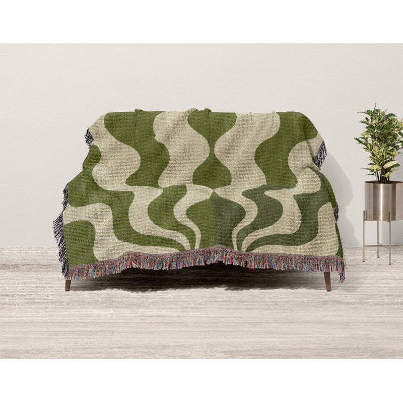 Jeté en mélange de coton Sunbeam, Chartreuse, L 60 po x l 50 po