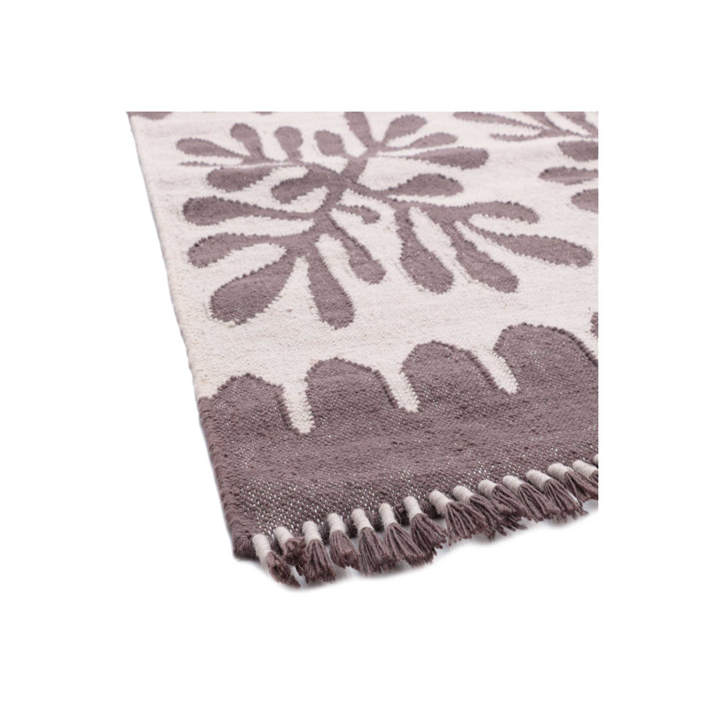 Margo Floral Area Rug in Brown/Tan, Rectangle 6' x 9'