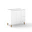 Armoire de base de meuble-lavabo spacieuse et moderne, finition blanche brillante en MDF, idéale pour les salles de bain familiales