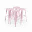  30 tabourets de comptoir en métal industriels 30 po, ensemble de 4 tabourets de bar empilables intérieur / extérieur, rose-46415761-46415763-46415774