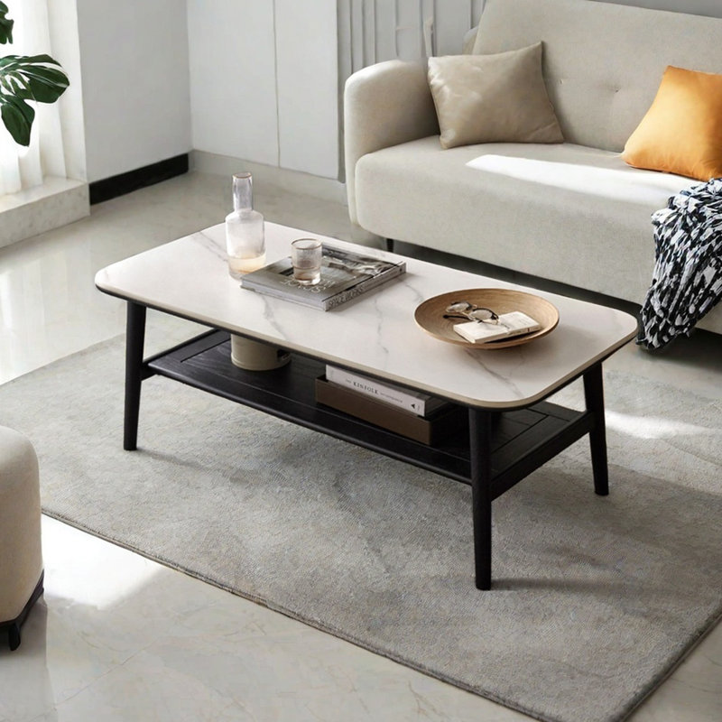 Light luxury simple rectangular rock table, 17.3" H x 39.4" L x 19.7" W