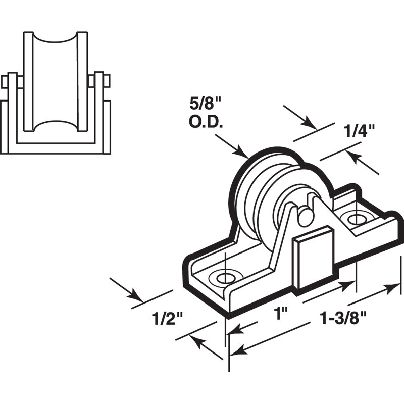 Prime-Line Sliding Window Roller Assembly, 5/8 in. Brass Roller